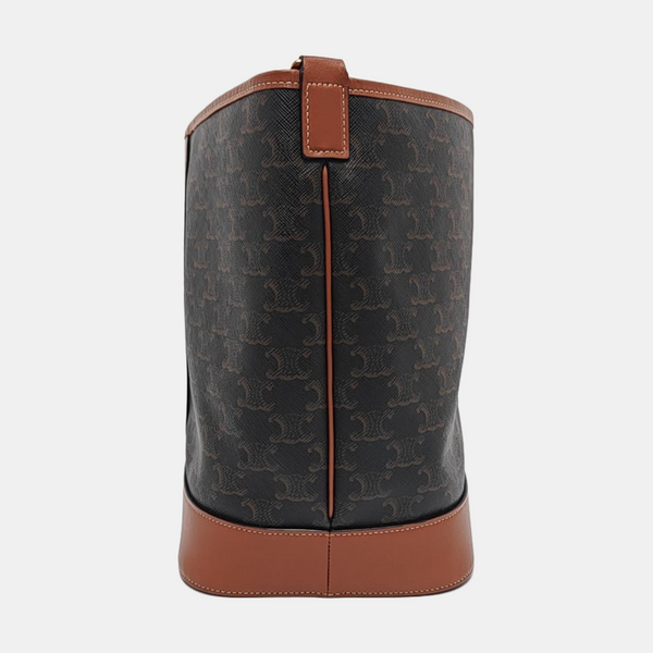 Authenticated pre-owned  TRIOMPHE CANVAS Medium Coated Canvas Brown - Bucket Bag at Looply