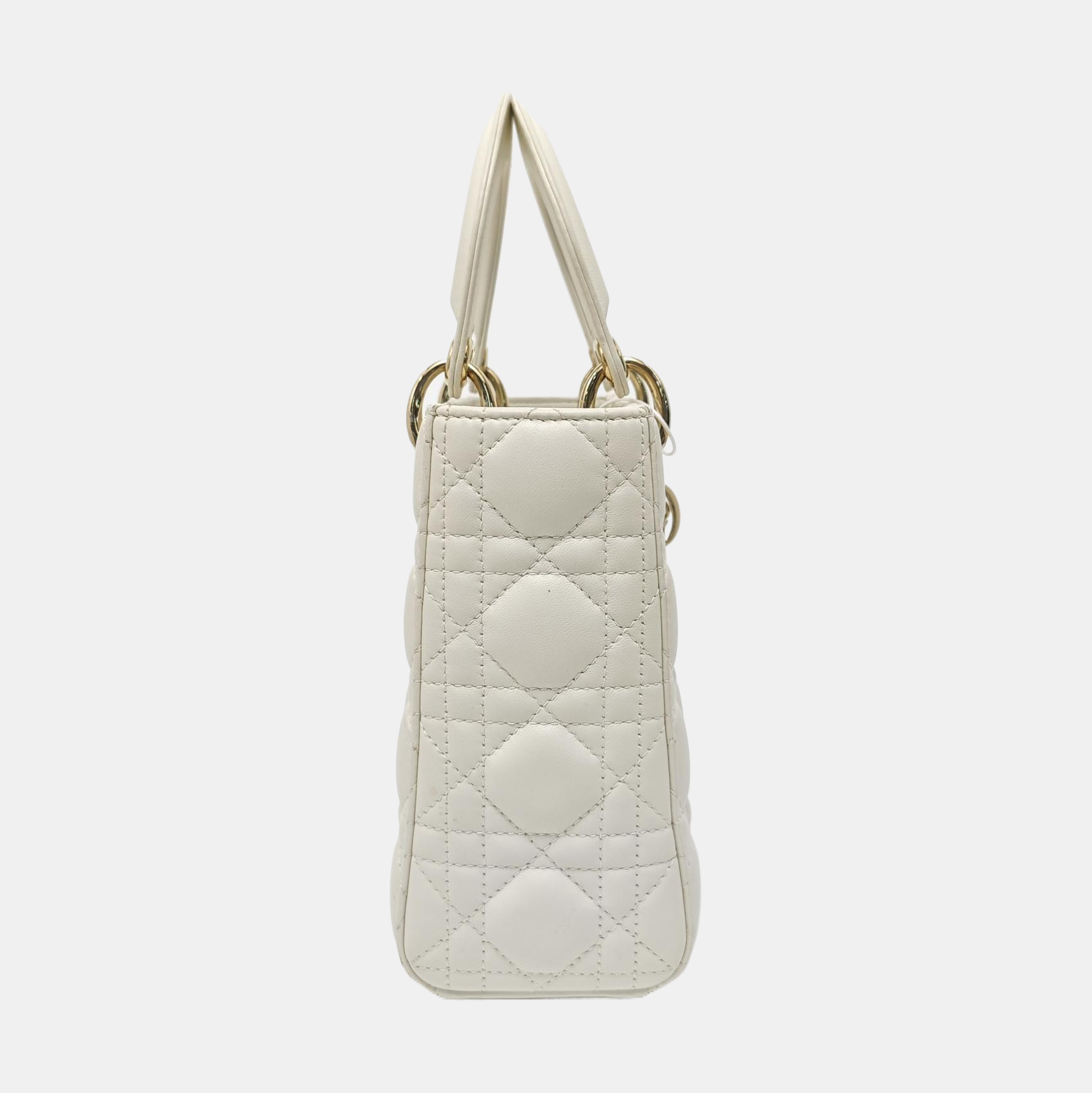 Lady Dior Small Cannage Lambskin White