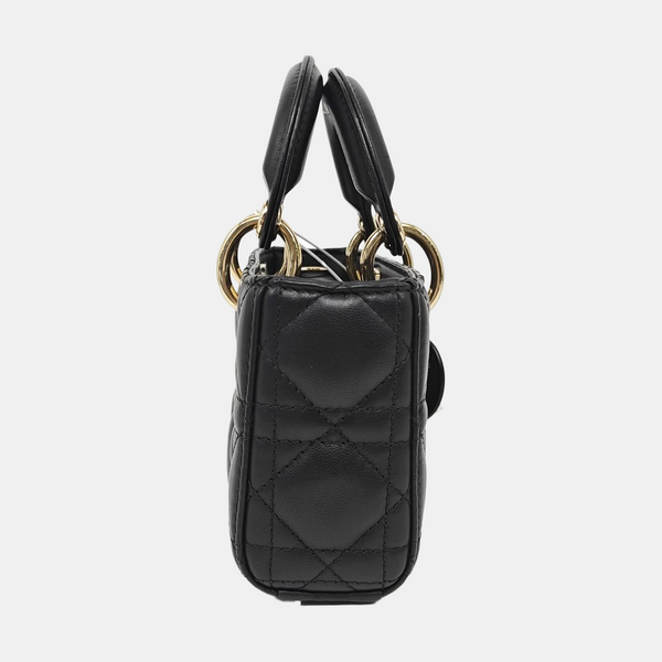 Lady D-Joy Super Mini Cannage Lambskin Black