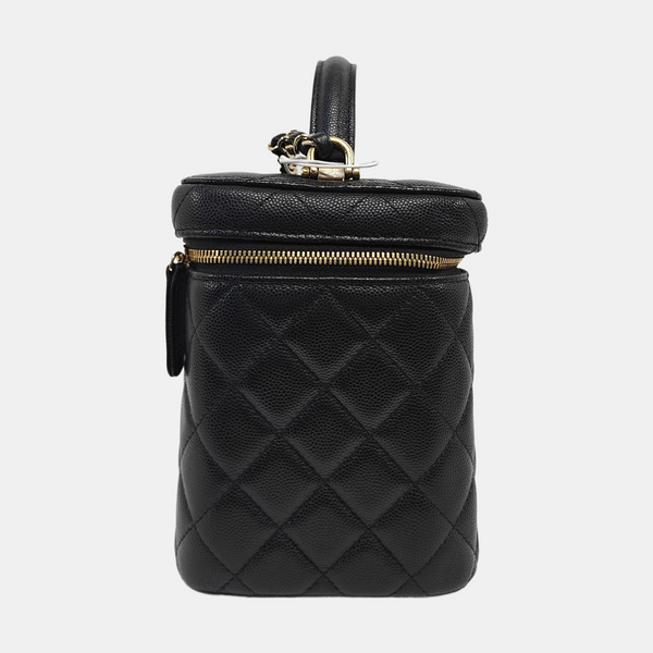 TRENDY CC Quilted Grained Calfskin Black