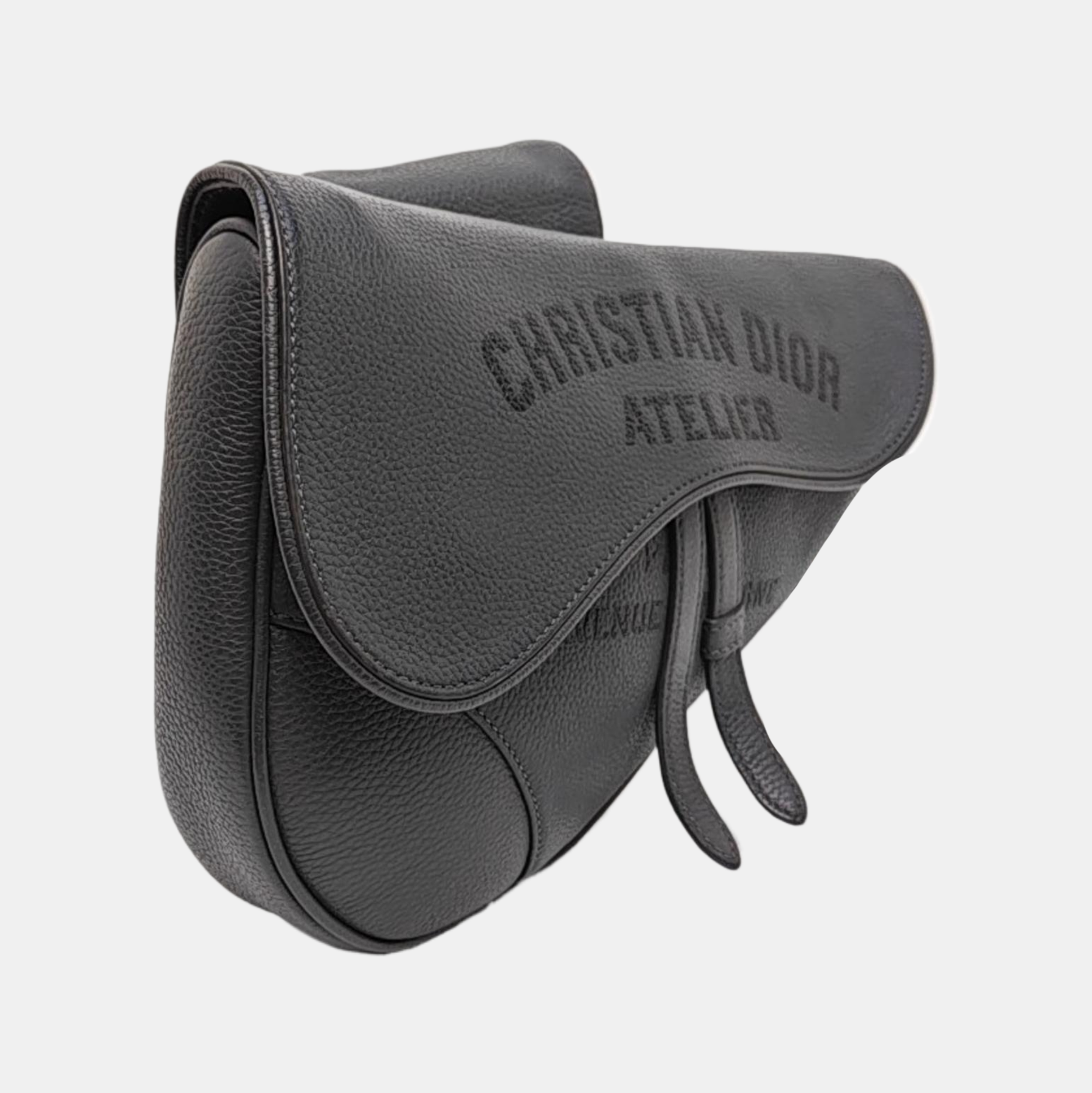 Saddle Medium Calfskin Gray