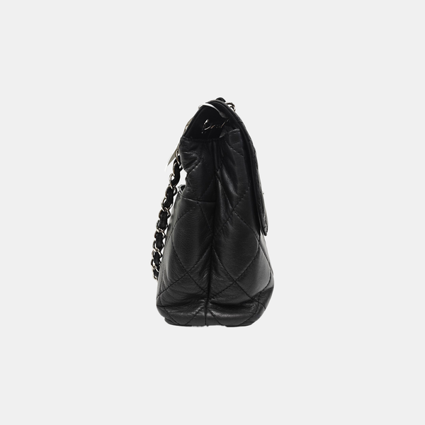 Quilted Calfskin Shoulder Bag Black