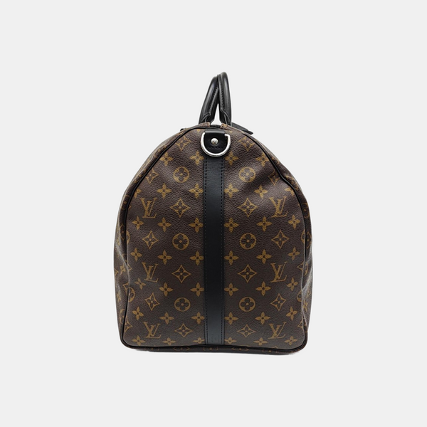 KEEPALL 55 Monogram Coated Canvas Brown