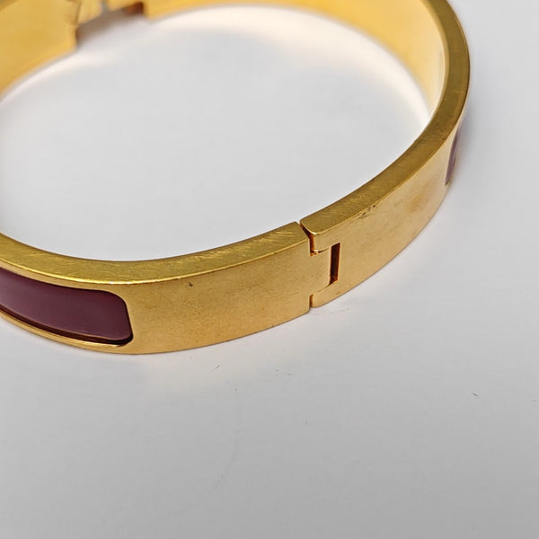 Clic H Metal Red Bangle