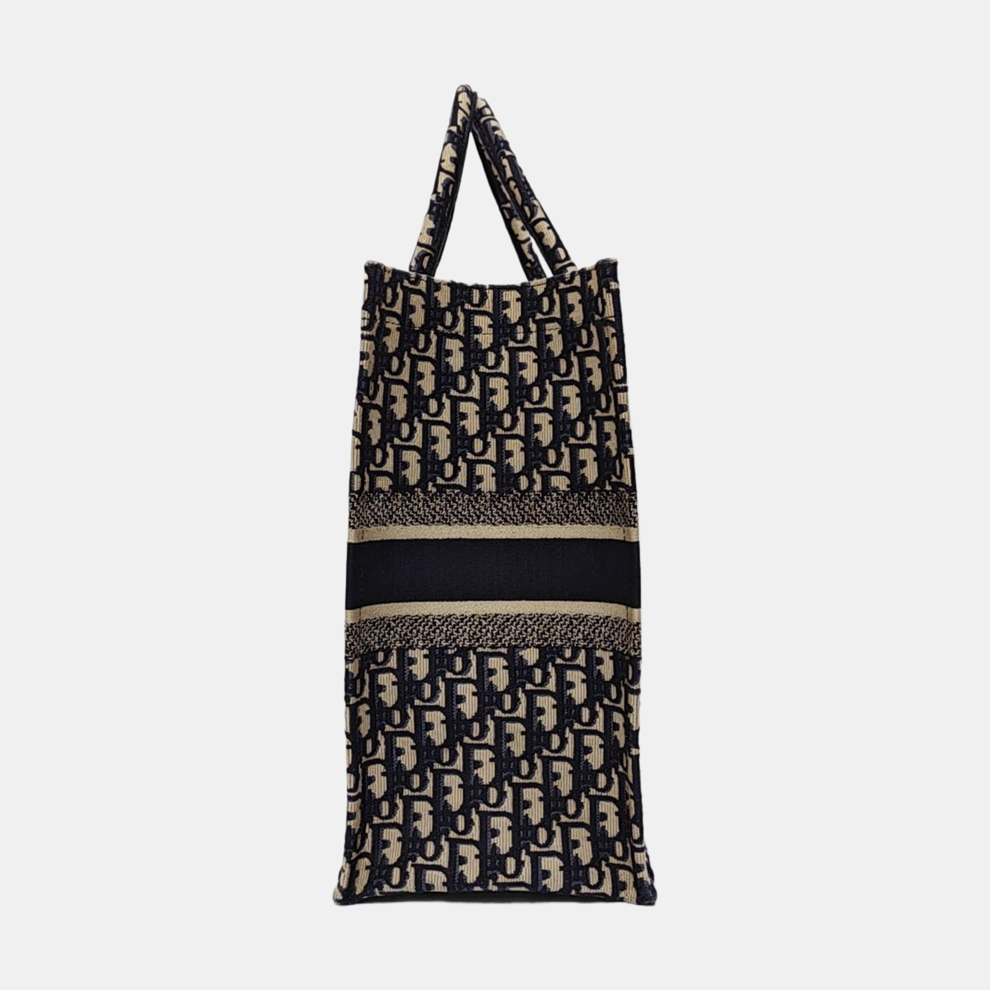 Book Tote Large Oblique Canvas Beige