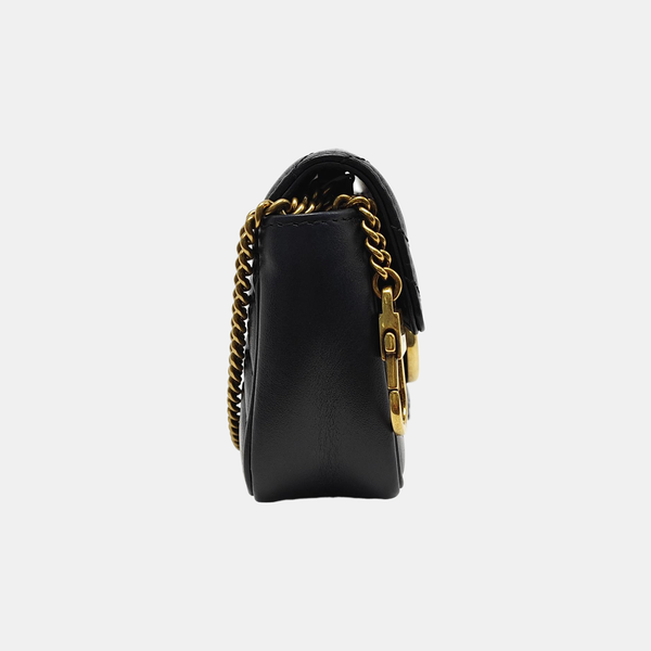 GG Marmont Mini Quilted Calfskin Black