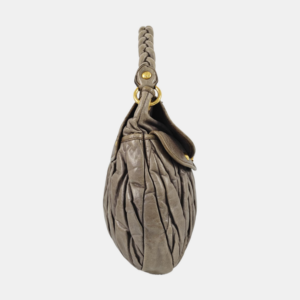 Miu Coffer Quilted Calfskin Green