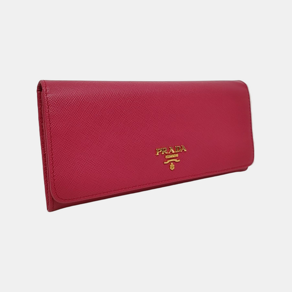 Fold Wallet Saffiano Calfskin Red Wallet