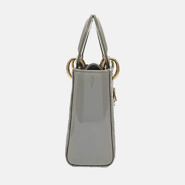 Lady Dior Mini Cannage Patent Leather Green