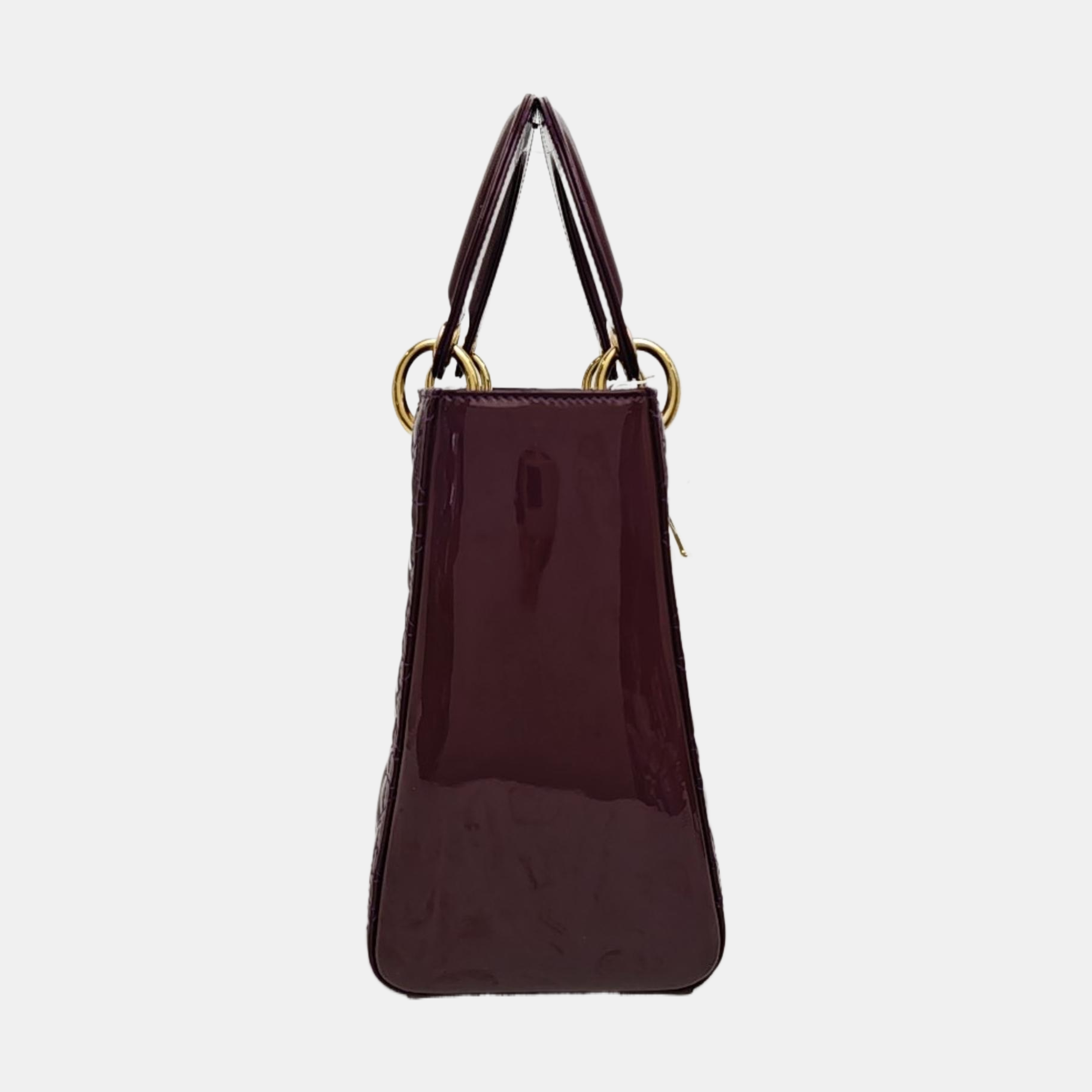Lady Dior Medium Cannage Patent Leather Purple