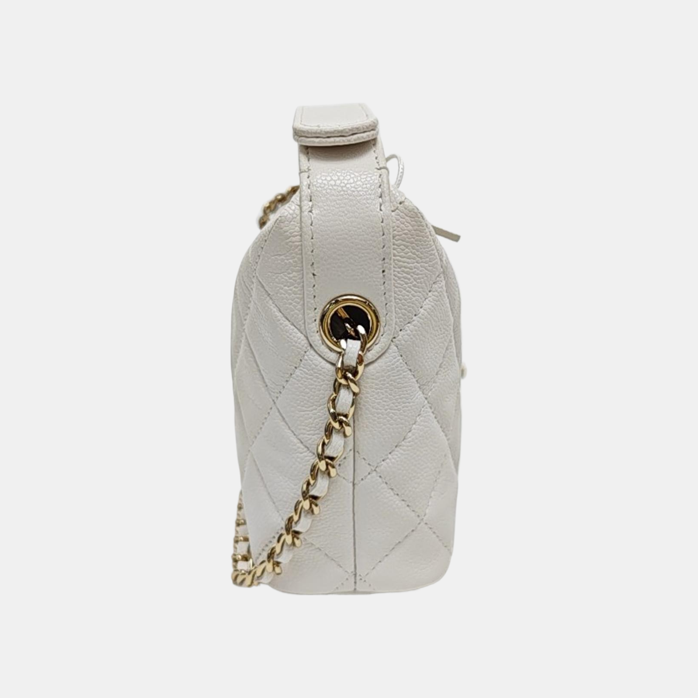 Quilted Grained Calfskin White