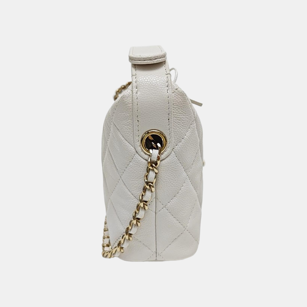 Quilted Grained Calfskin White