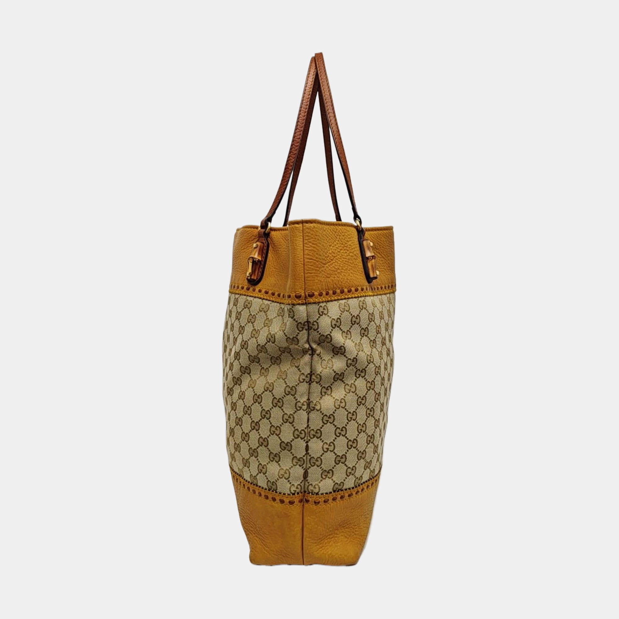 Monogram Fabric Top Handle Bag Beige