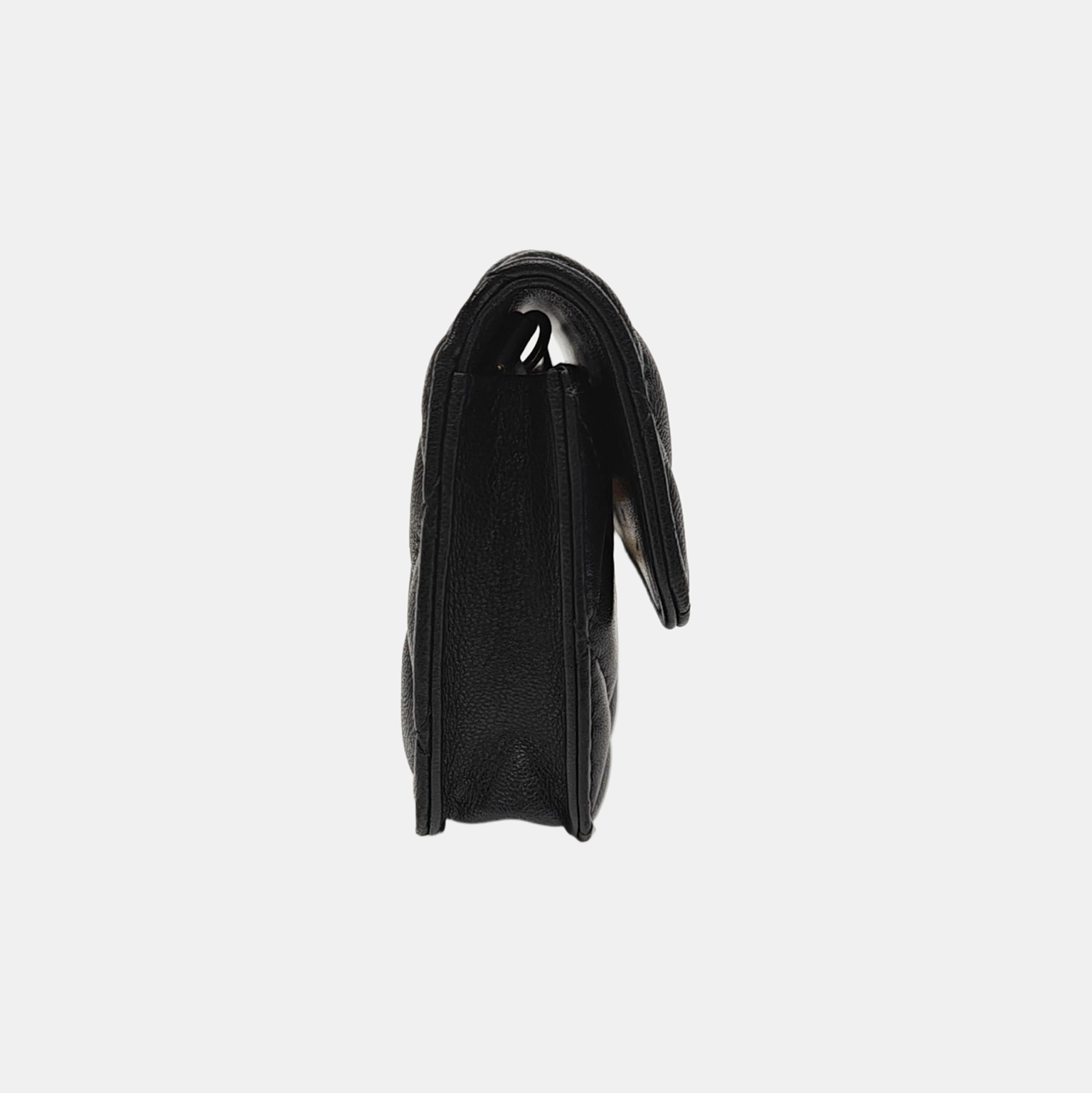 Quilted Lambskin Shoulder Bag Black