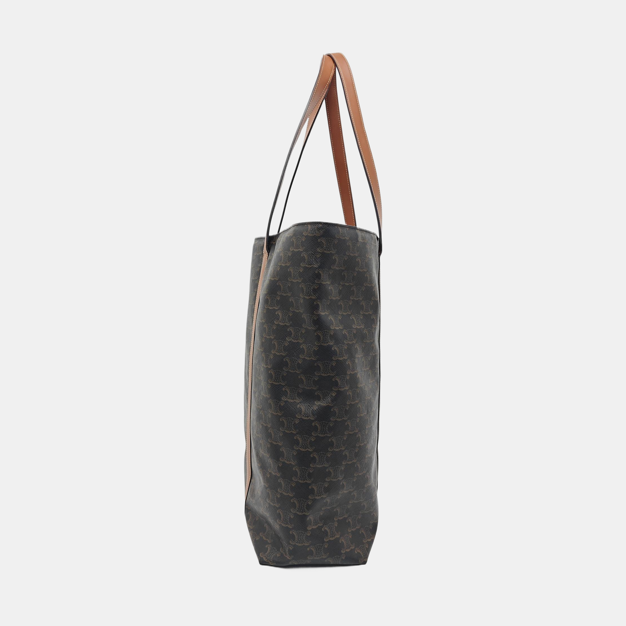 Coated Canvas Tote Bag Brown