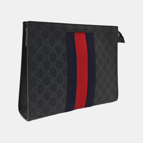 GG Supreme Monogram Coated Canvas Gray