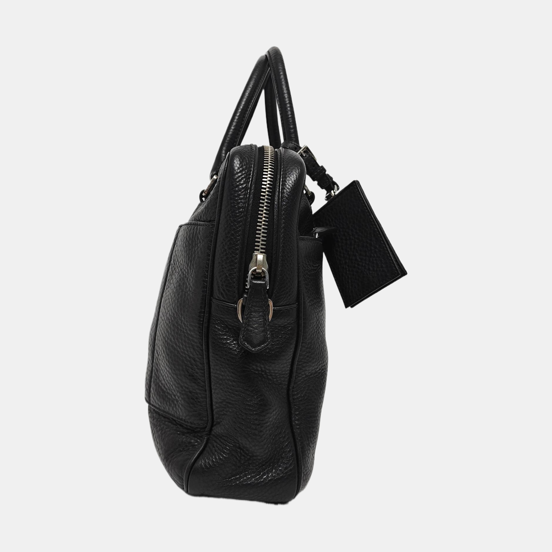 Calfskin Top Handle Bag Black