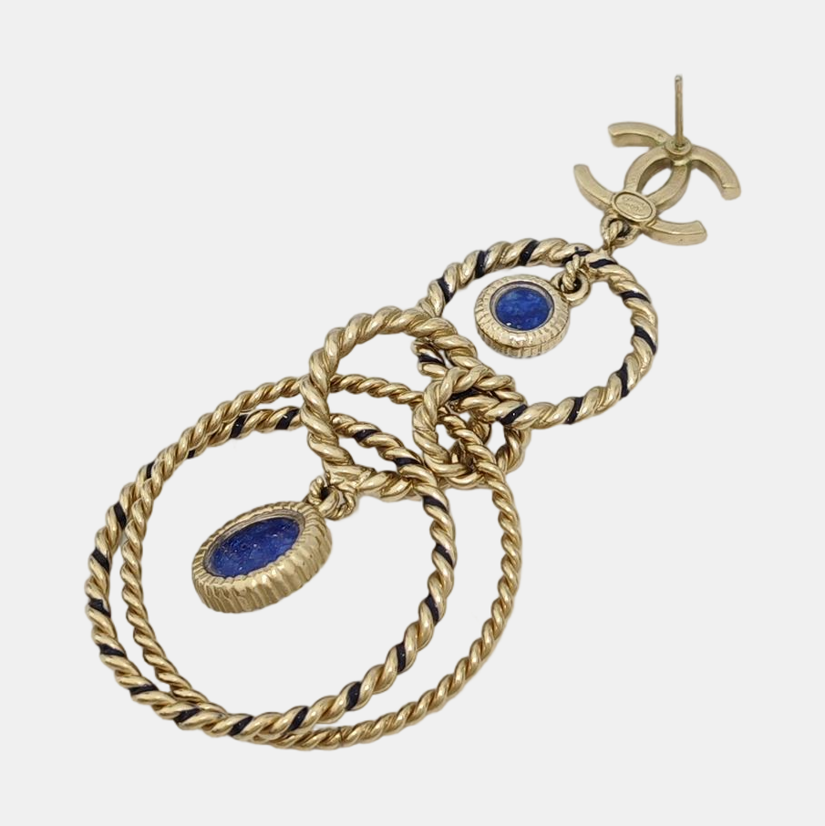 CC Logo Metal Gold Earrings