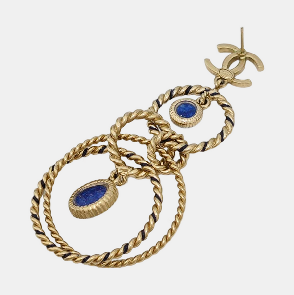 CC Logo Metal Gold Earrings