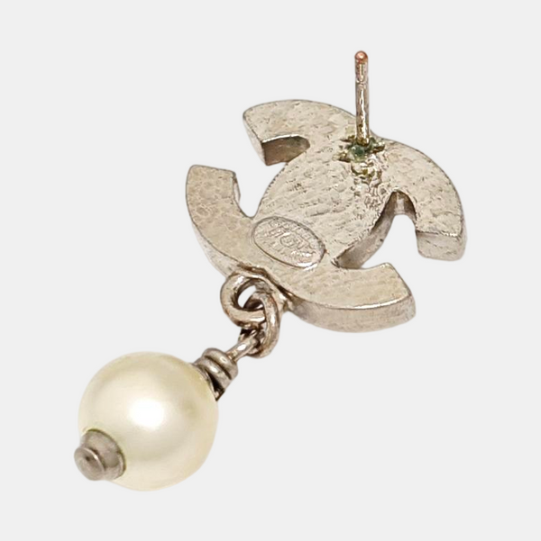 CC Logo Metal Silver Earrings