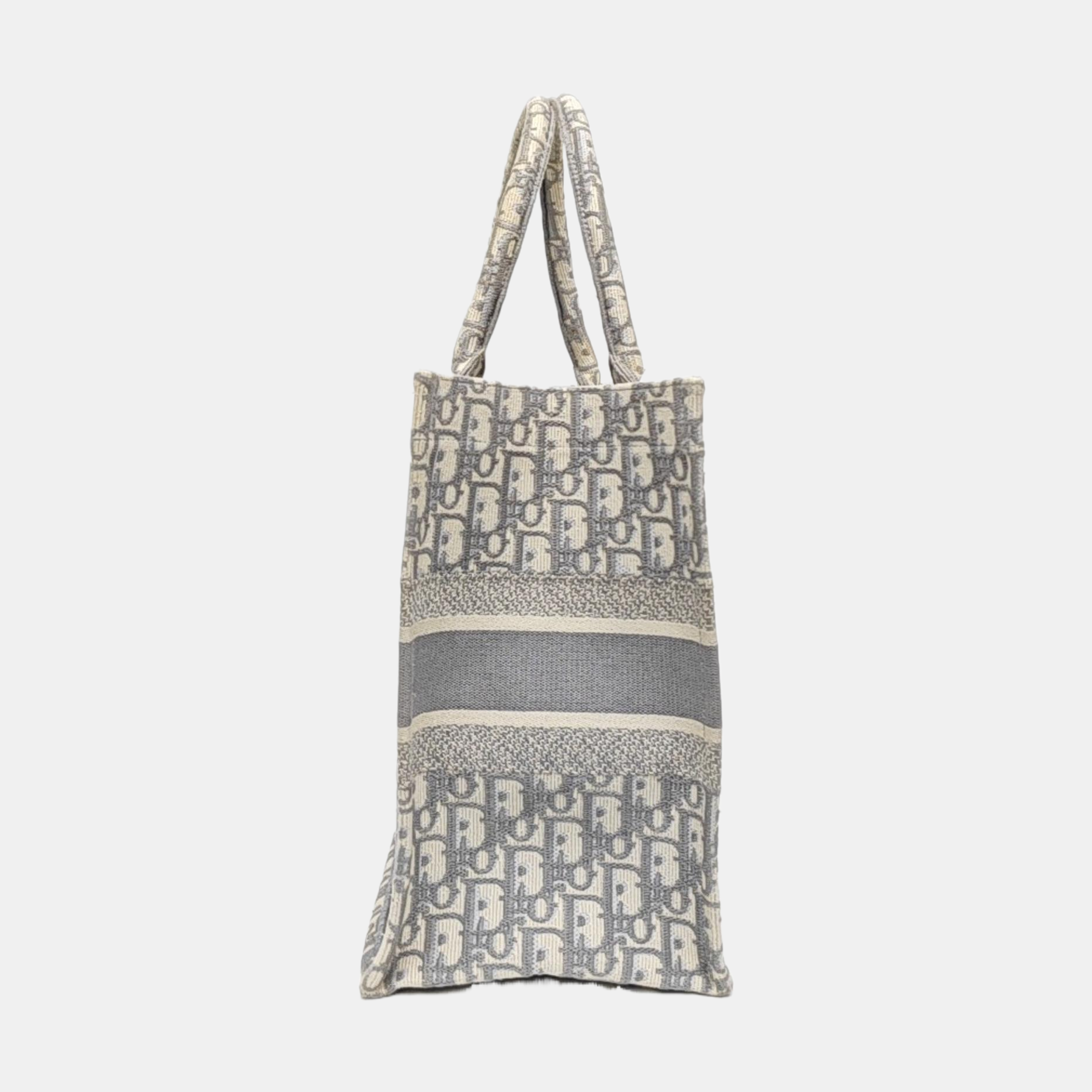 Book Tote Medium Oblique Canvas White