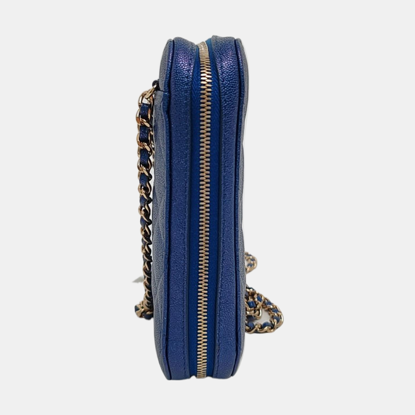 Quilted Grained Calfskin Blue