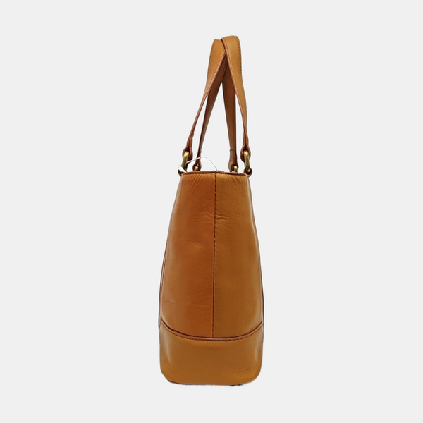 Calfskin Top Handle Bag Brown
