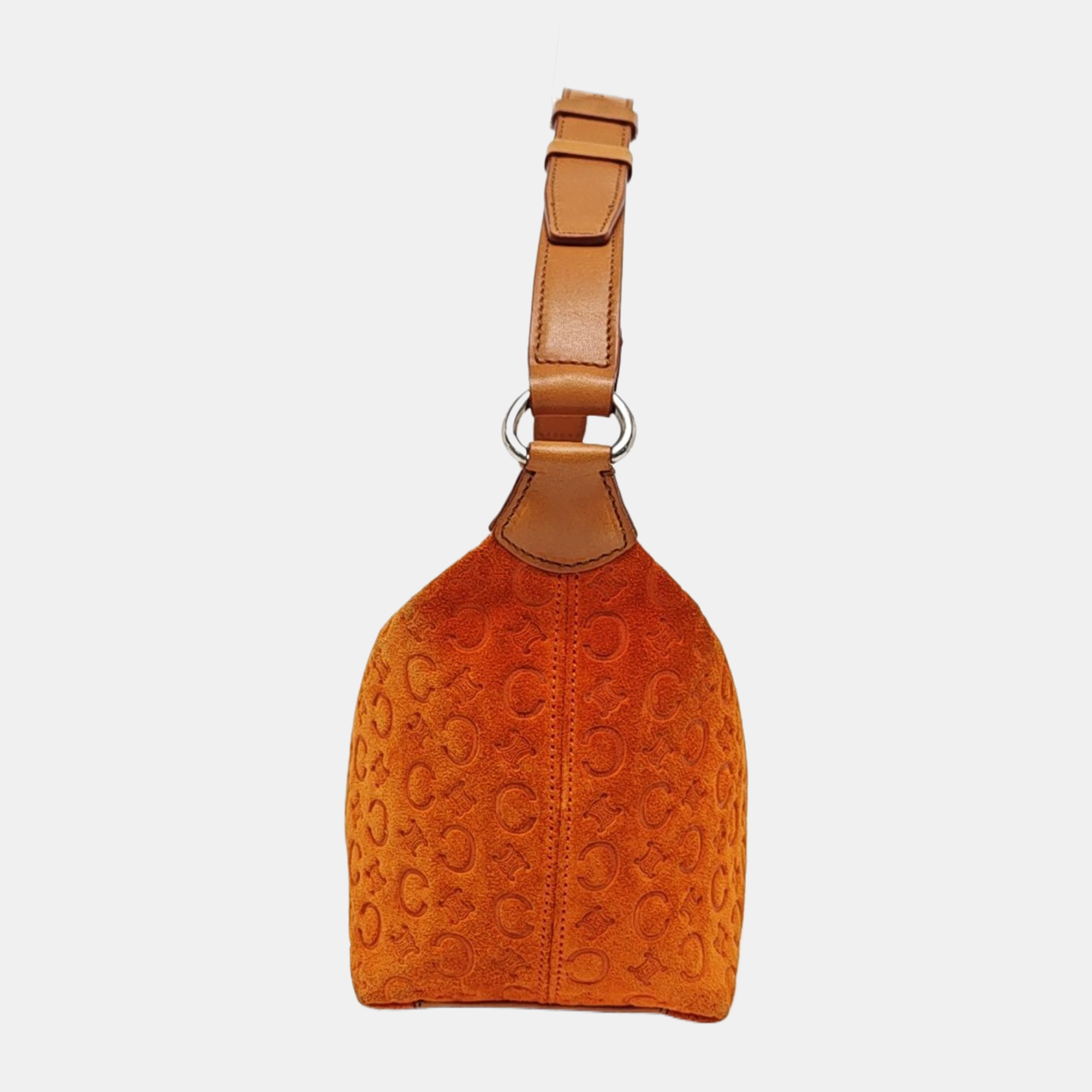 Suede Top Handle Bag Orange