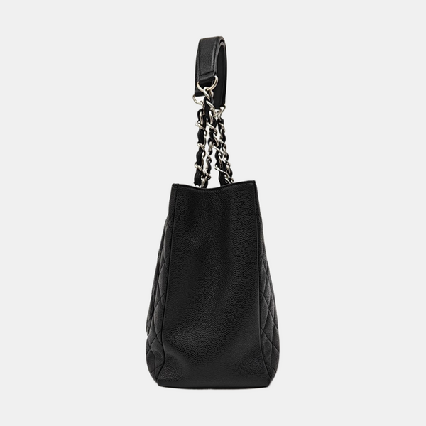 CHANEL GST Large Quilted Grained Calfskin Brown