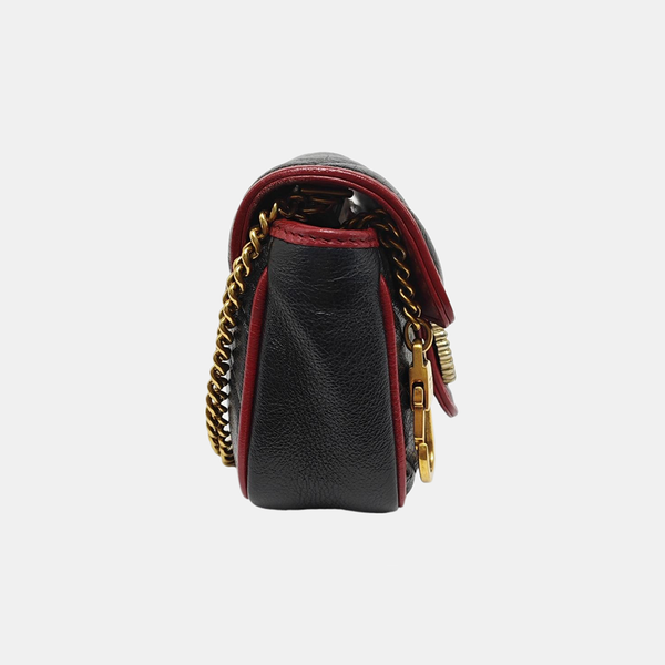 GG Marmont Super Mini Quilted Calfskin Black