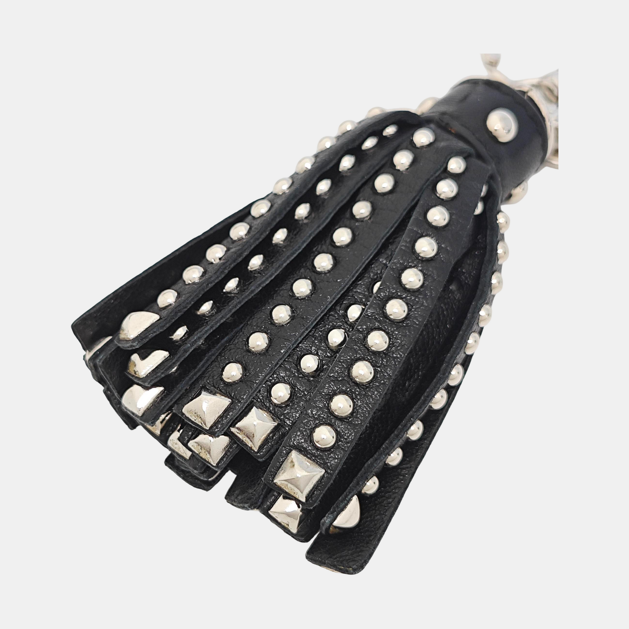 Leather Bag Charm Black
