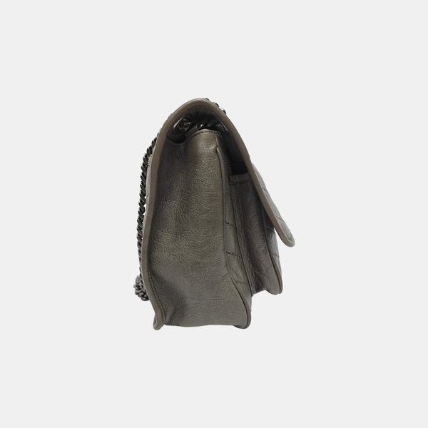 NIKI Medium Chevron Calfskin Green