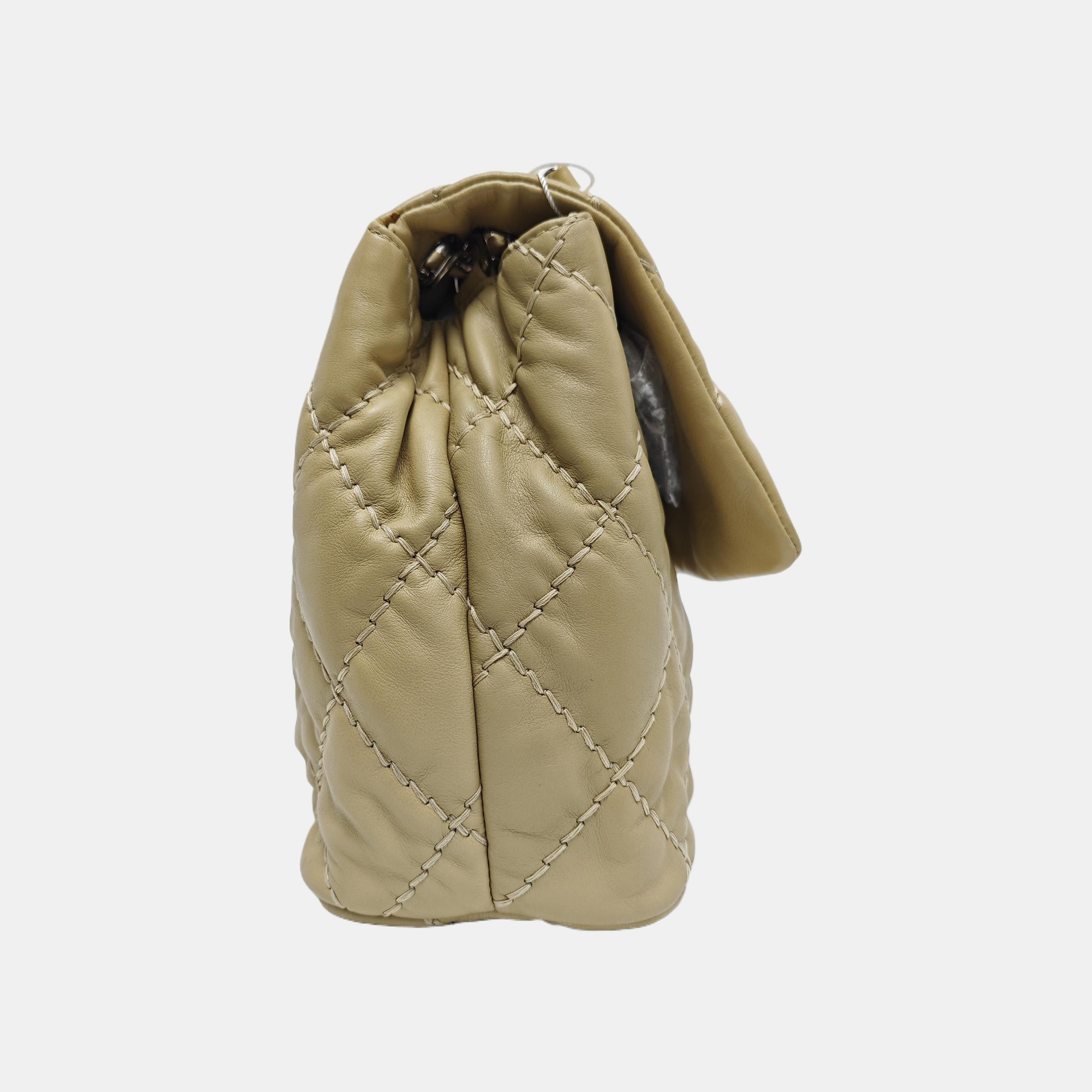 CC CROWN Quilted Calfskin Beige