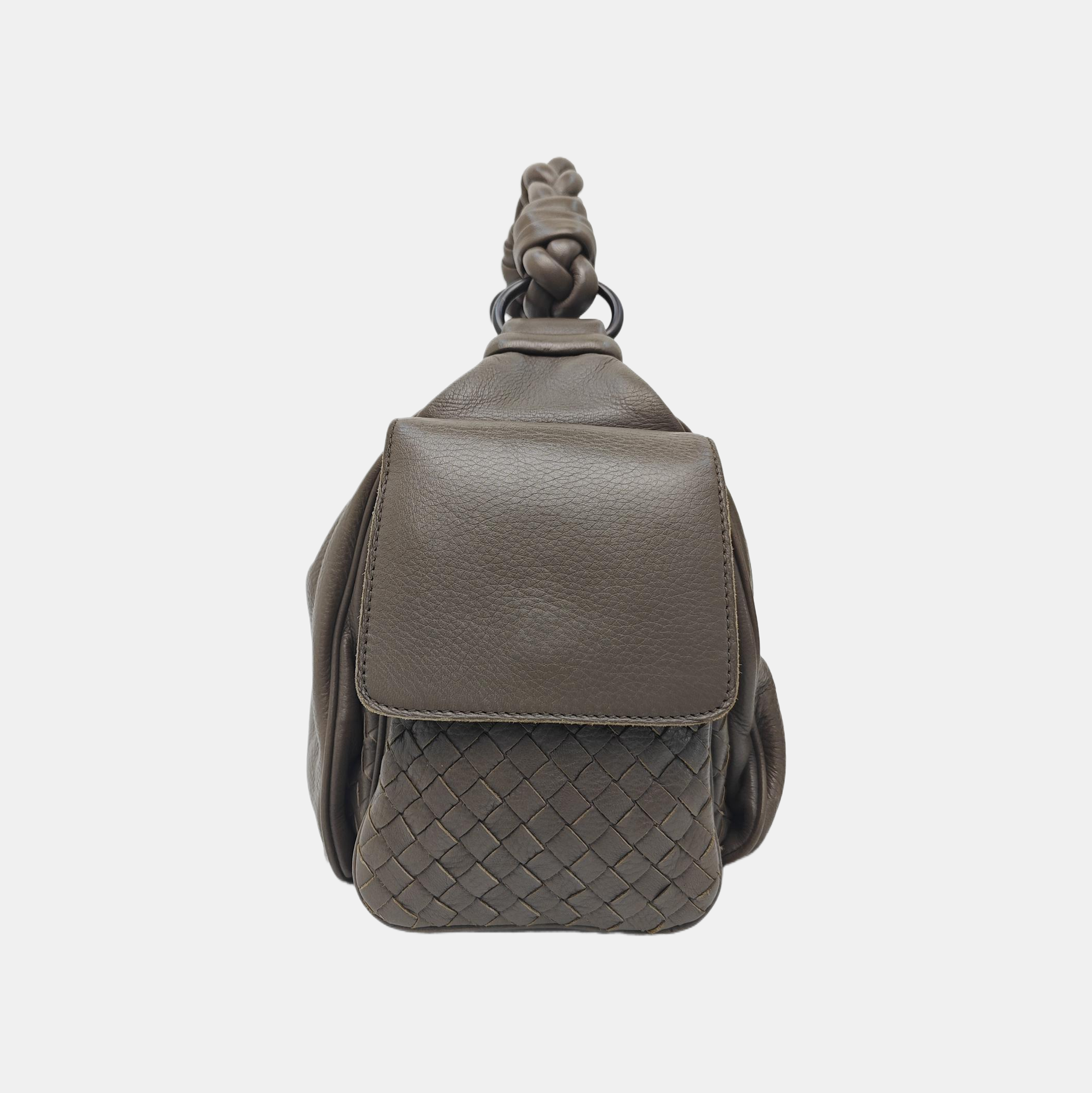 Calfskin Top Handle Bag Brown