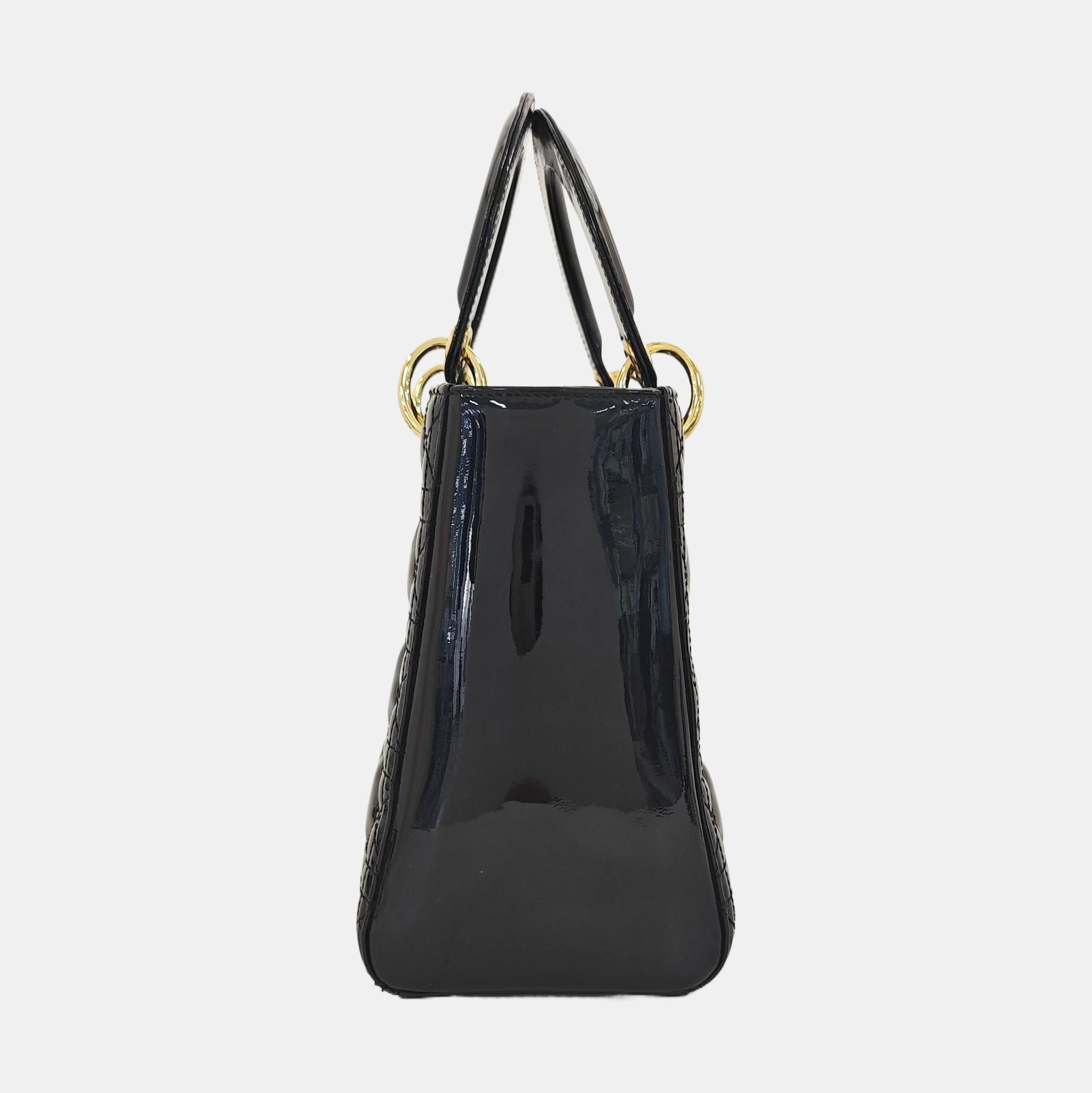 Lady Dior Medium Cannage Patent Leather Black