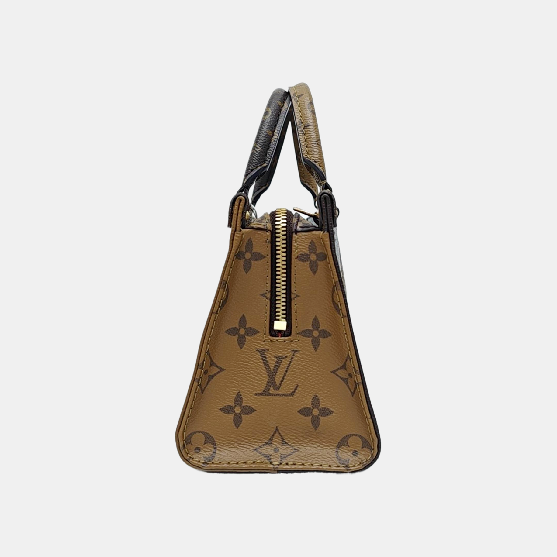 ONTHEGO EAST WEST PM Monogram Coated Canvas Brown