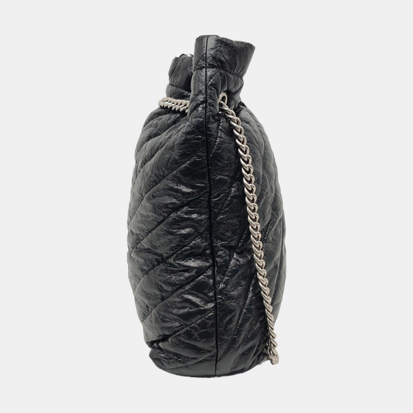 Crush Medium Quilted Calfskin Black