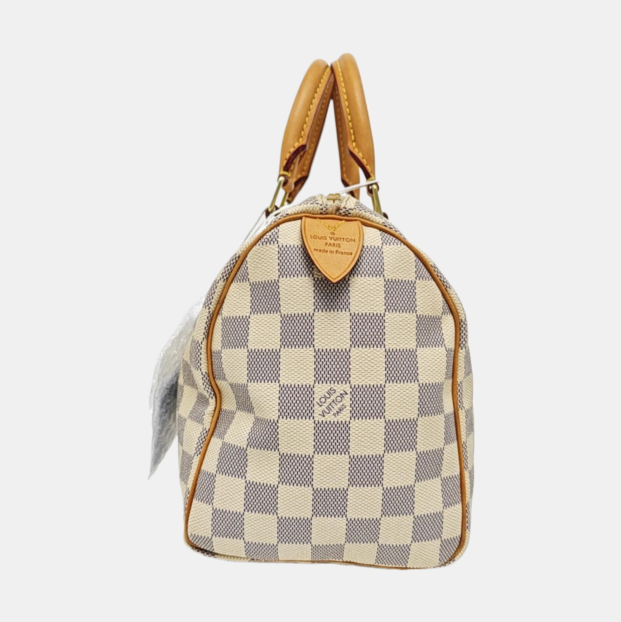 SPEEDY 25 Damier Azur Coated Canvas White