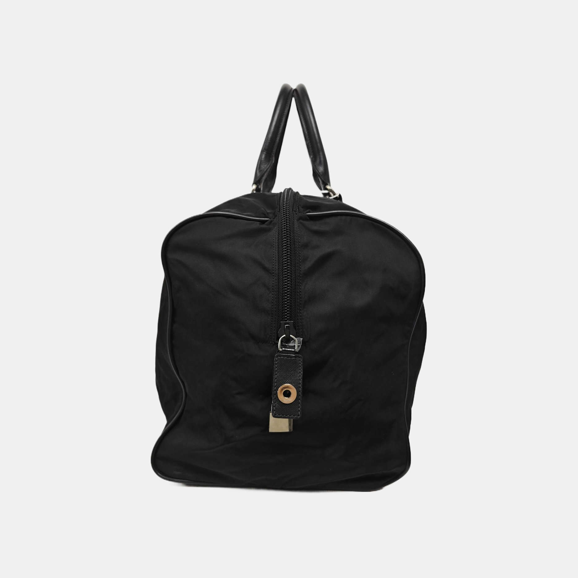 Nylon Top Handle Bag Black