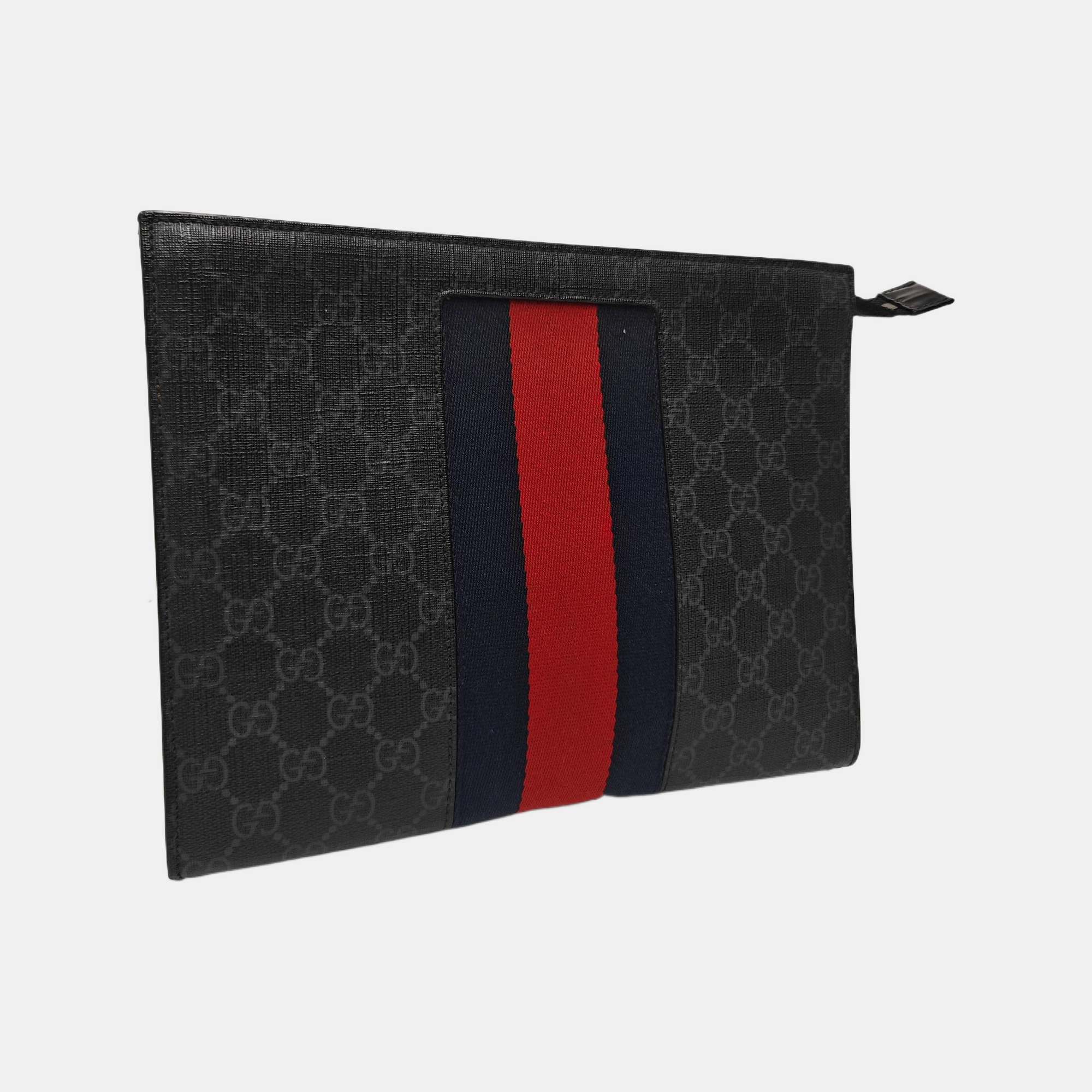 GG Supreme Monogram Coated Canvas Gray