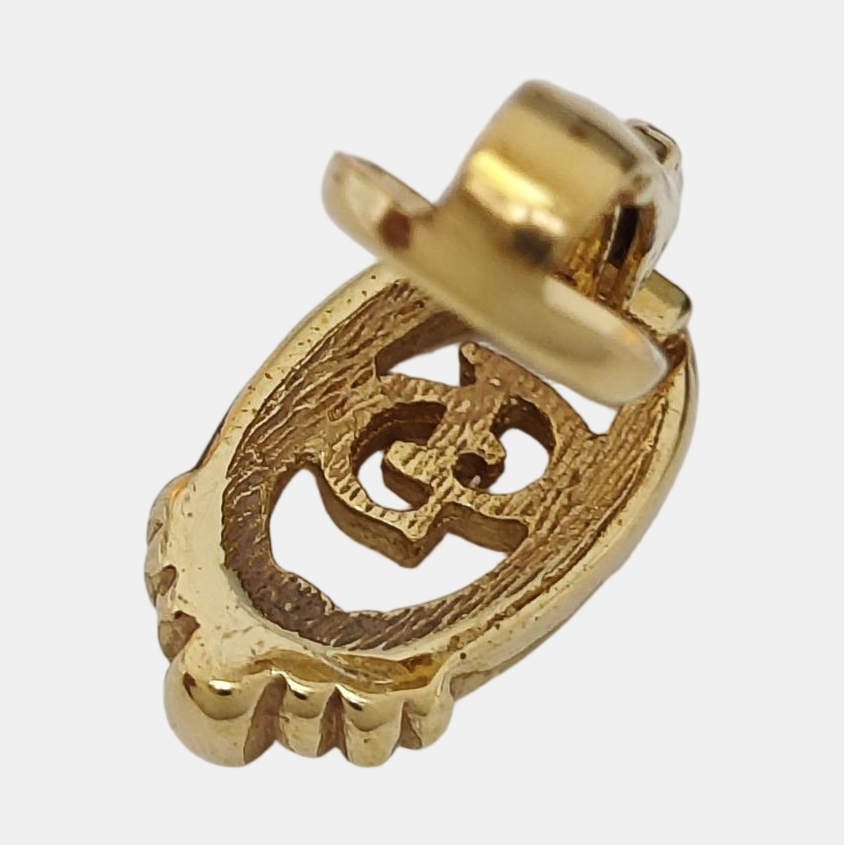 Petit CD Metal Gold Clip On Earrings