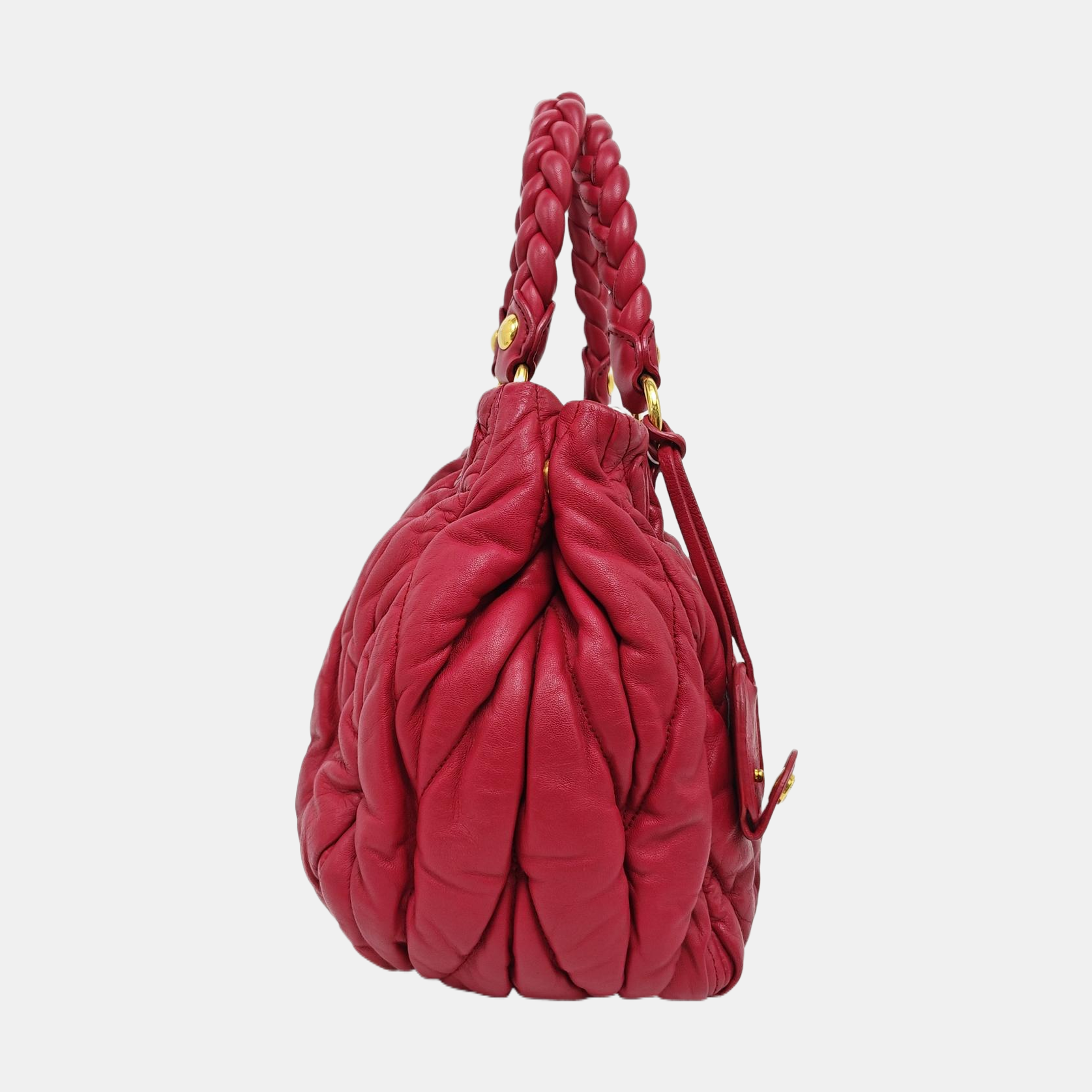 Quilted Lambskin Shoulder Bag Red
