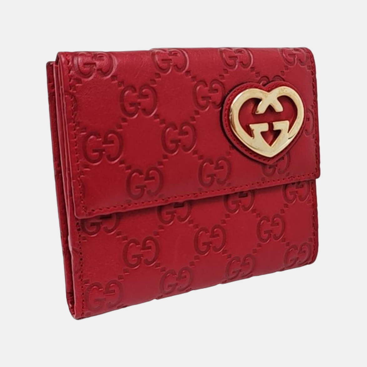 Lovely Monogram Calfskin Red Wallet