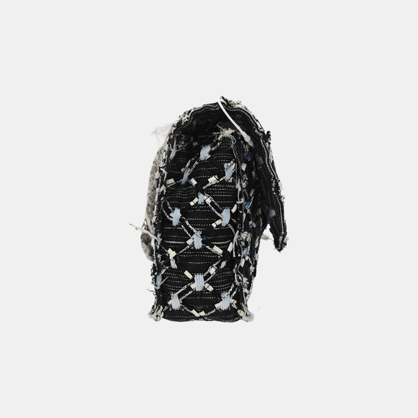 Quilted Fabric Shoulder Bag Black