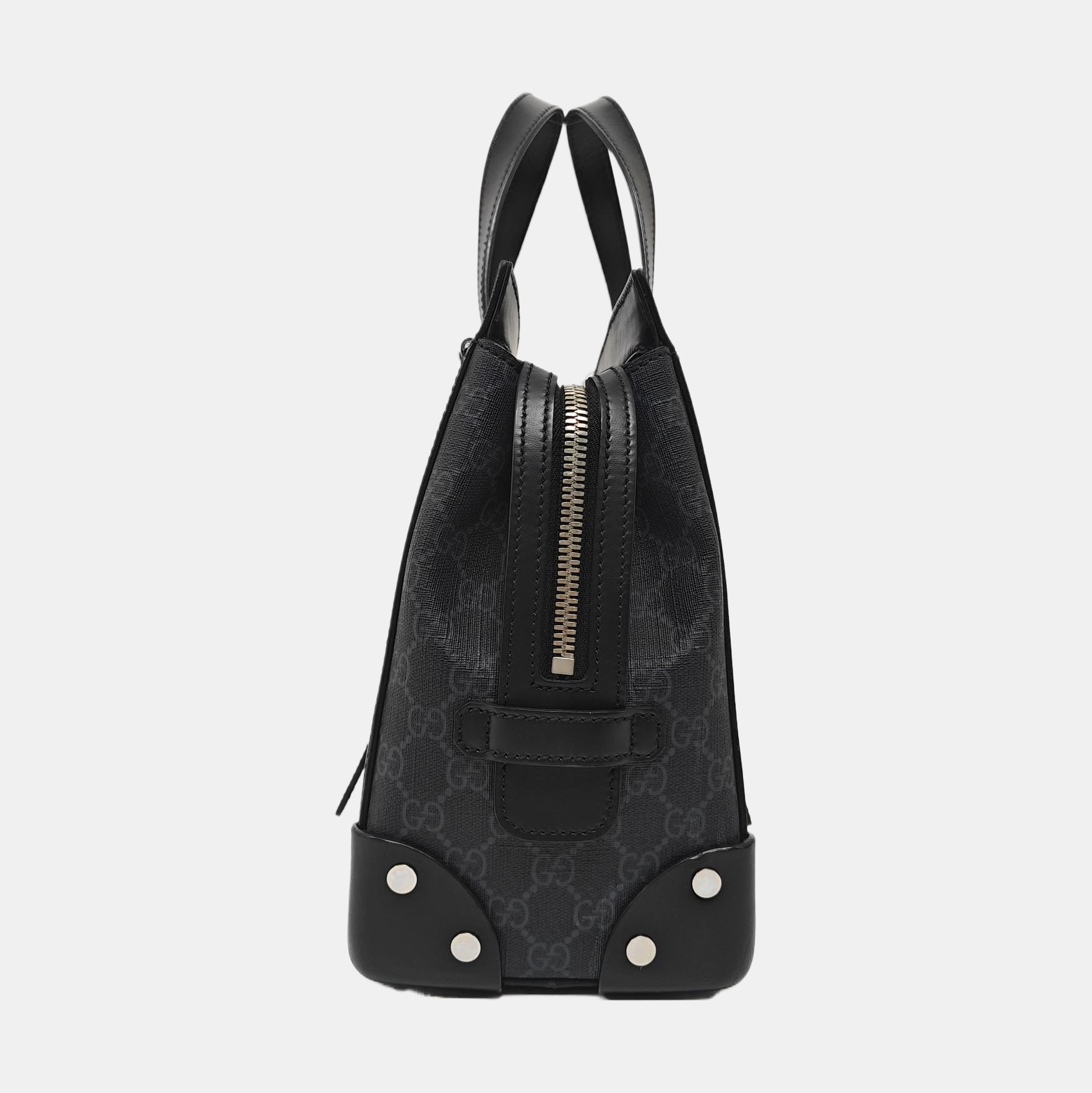 Monogram Coated Canvas Tote Bag Medium Black