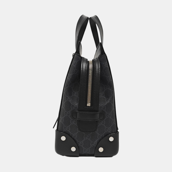 Monogram Coated Canvas Tote Bag Medium Black