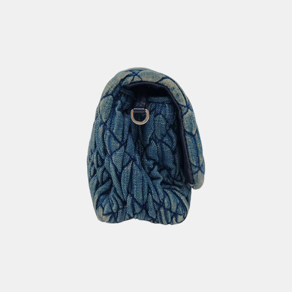 Crystal Quilted Fabric Blue