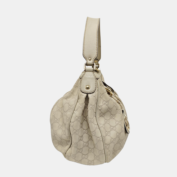 Sukey Monogram Calfskin Beige