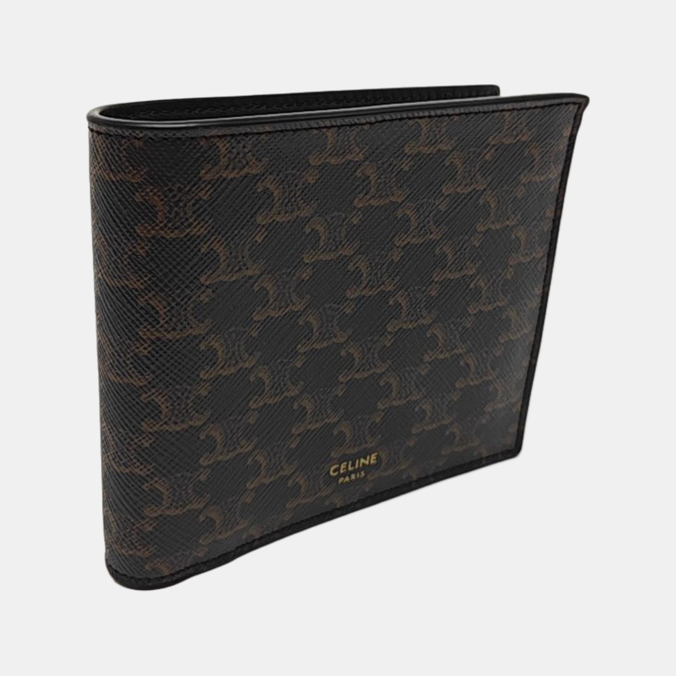 Monedero de cuero negro TRIOMPHE CANVAS