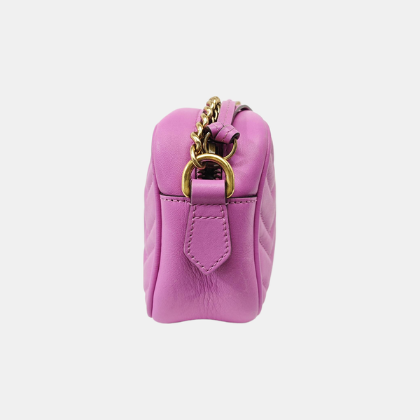 GG Marmont Mini Quilted Calfskin Purple